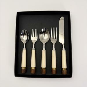 Cubiertos de Acero Inoxidable al por Mayor con Mango de Madera y Resina para Hogar, Hotel, Restaurante y Regalo de Boda - Product Image 1