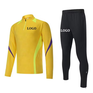 Nuevo Chándal Deportivo Personalizado Transpirable para Hombre, Talla Grande, para Entrenamiento, Gimnasio, Fútbol, Color Morado y Amarillo, 100% Poliéster - Product Image 2