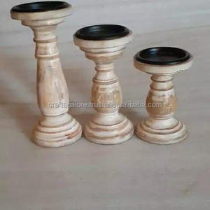 Bougeoirs élégants en bois de manguier faits à la main bougeoir lanterne de Noël en gros en vrac pour les paramètres de table de vacances - Product Image 4