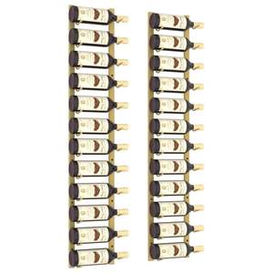 Porte-vin mural pour 12 bouteilles, lot de 2, finition en fer doré - Product Image 3