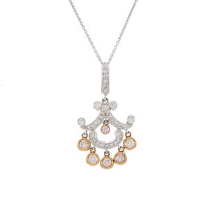 Colgante con diseño de diamante de corte redondo único y minimalista de 1.20 quilates, chapado en oro de 14 quilates y rodio, unisex, para uso diario. - Product Image 3