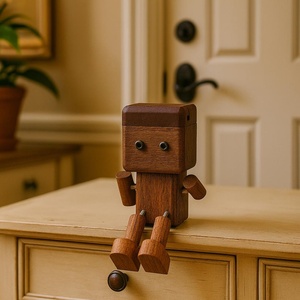 Figura de Robot de Madera Hecha a Mano – Linda Figura con Patas Móviles para Escritorio, Decoración para el Tablero del Auto, Regalo Minimalista para el Hogar y la Oficina - Product Image 4