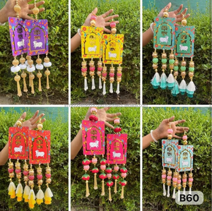 Venta al por mayor Pichwai vaca Subh Labh par colgante de pared Diwali decoración inauguración de la casa Favor decoración de la puerta del hogar Shubh Labh colgante - Product Image 1