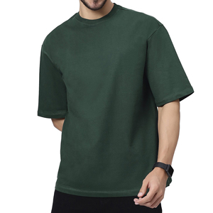 เสื้อยืดผู้ชาย OEM ปรับแต่งได้ 100% ผ้าฝ้าย คุณภาพสูง 200gsm ทรงโอเวอร์ไซส์ แขนสั้น สีพื้น เรียบง่าย สบายๆ 180gsm ดีไซน์เปล่า BD T-Shirt - Product Image 2