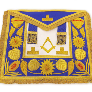 Tablier de cérémonie maçonnique haut de gamme CRAFT GRAND FULL DRESS APRON, brodé à la main, avec fils dorés, designs de luxe de haute qualité. - Product Image 1
