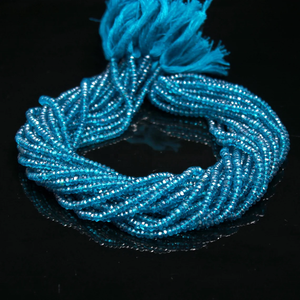 London <b>Blue</b> <b>Topaz</b> Faceted Rondelle Beads 4mm Natural <b>Blue</b> <b>Topaz</b> for Jewelry Making - Product Image 1