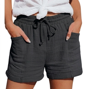 Shorts de sport amples pour femme, taille mi-haute, avec cordon de serrage, respirants, décontractés, pour l'été - Product Image 2