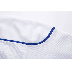 Maillot de hockey sur glace personnalisé sublimé, blanc, orange, bleu, rayé, col en V, manches longues, évacuation de l'humidité, vêtements unisexes pour adultes - Product Image 4