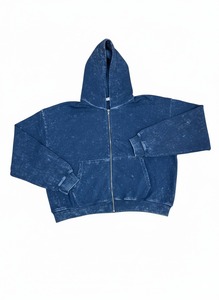 Sudadera con capucha personalizada de felpa francesa ligera de 400 g/m² con cremallera, de alta calidad, con lavado ácido, para otoño-invierno 2026, a la moda - Product Image 6