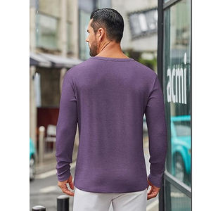 Camiseta Deportiva para Hombre, Estilo Universitario, Ajustada, para Gimnasio, Culturismo, Manga Larga, con Dobladillo Curvo, para Otoño - Product Image 5