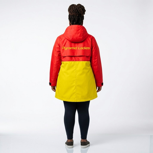 NSPDK Chaqueta Impermeable Tipo Gabardina con Capucha y Cremallera para Mujer, Color Rojo Dorado, con Letras Griegas Bordadas, Manga Larga, Estilo Anorak - Product Image 6