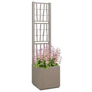 Boîte à fleurs en plastique brun clair 14,17 x 14,17 x 55,12 po Pots et jardinières - Product Image 2