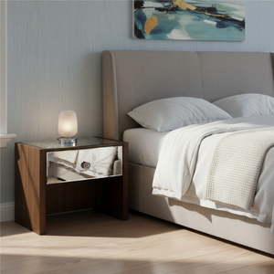 Mesa Auxiliar de Estilo Veneciano con Espejo, Mesa de Centro con Espejo de Estilo Antiguo |   Muebles Decorativos para Sala de Estar, Dormitorio y Hogar - Product Image 3