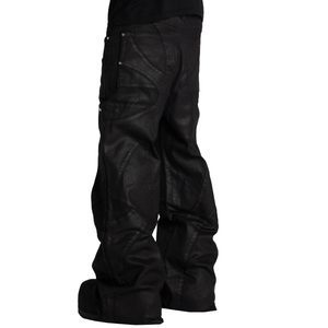 Jean en denim coupe droite personnalisé à motif croisé, délavé clair, de haute qualité, pour homme, taille haute, formel et décontracté, respirant, toutes saisons - Product Image 3