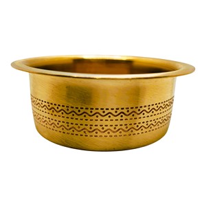 Dabara à café traditionnel en laiton, gravé à la main, design irrégulier, finition antique patinée, ensemble de 2 pièces, décoration d'intérieur YUVA - Product Image 1