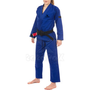 Uniforme de Karate Azul Lavado de Diseño Tradicional para Principiantes, Ropa de Entrenamiento de Artes Marciales Unisex, 100% Algodón Transpirable - Product Image 2