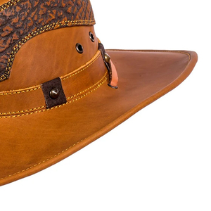Sombrero vaquero ombre marrón con banda de conchos de bronce y medallón de cabeza de toro, estilo western para hombre y mujer - Product Image 6