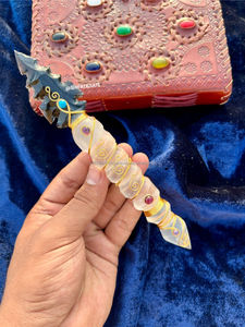 Varita de Punta de Flecha de Selenita, Obsidiana Negra Hecha a Mano, Alambre Envuelto, Cristal Curativo, Feng Shui, Energía de Limpieza Espiritual - Product Image 4