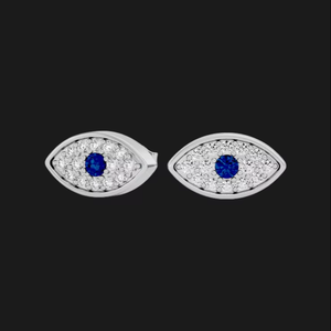 Luxury Moissanite 925 Silver Rhodium Plated <b>Stud</b> <b>Earrings</b> <b>Blue</b> Stone Sparkling Fine Jewelry Elegant Gift For Women Style Pair - Product Image 4