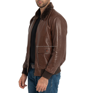 Men's Premium Cowhide <b>Leather</b> Bomber <b>Jacket</b> Biker Fashion Casual Wear OEM ODM Factory Price Manufacturer - Product Image 2