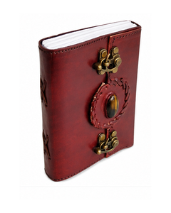 Diario de Cuero Genuino Hecho a Mano, Cuaderno Vintage con Cierre de Piedras Preciosas y Metal, Cuadernos al por Mayor - Product Image 4