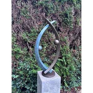 Suministros para Eventos, Escultura Decorativa de Pilar Antiguo en Bronce y Verde Pátina, Estatua Decorativa para Jardín y Granja - Product Image 1