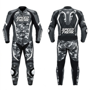 Combinaison en cuir pour moto Speed Freak pour homme, manches longues, camouflage, respirante, pour la course, toutes saisons - Product Image 3