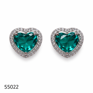 MOLL JEWELLERS Boucles d'oreilles élégantes en forme de cœur en corail plaqué argent pour femme, bijoux de fête, 55022, 0,3 m d'épaisseur, tendance - Product Image 1