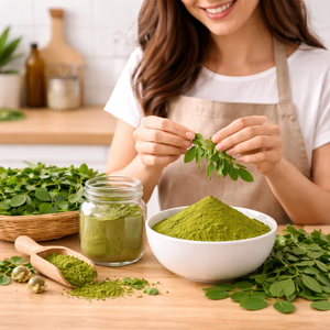 Poudre d'extrait de feuilles de Moringa biologique de qualité supérieure, naturelle et de haute pureté |   Approvisionnement en gros pour usage nutraceutique et à base de plantes, exportation en gros. - Product Image 2