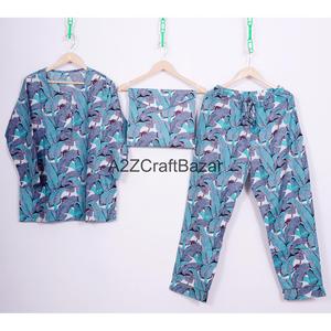 Conjunto de Pijamas de Invierno de Lujo para Mujer, 100% Algodón, Ropa de Dormir Cómoda para la Noche, Personalizable OEM - Product Image 1