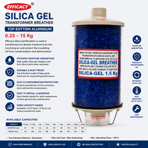 Respirateur de transformateur en gel de silice d'aluminium efficace, modèle WI-SG-B-TBA |   Capacité de 0,25 à 15 kg |   Aluminium supérieur et inférieur résistant à l'humidité - Product Image 1
