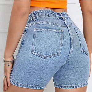 Shorts de Mezclilla Personalizados al por Mayor para Mujer, Cierre de Botones, Cintura Alta, Corte Regular, Jeans Cortos para Dama, Calidad Premium - Product Image 3