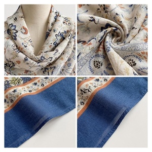 Pañuelo de Seda Cuadrado para Mujer, Estampado Floral, Elegante, Multifuncional, Accesorio de Moda para Todas las Temporadas - Product Image 4
