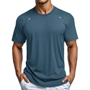 Camiseta de Punto para Hombre, Cuello Redondo, Color Sólido, Manga Corta, Corte Regular, Secado Rápido, Informal, Gris, para Gimnasio, Último Modelo 2026 - Product Image 4
