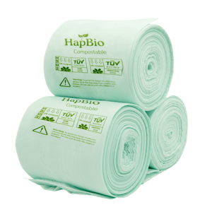 Precio competitivo 100% bolsa de basura compostable en rollo sello de estrella bolsa de basura inferior saco de basura puede forro bolsa de cocina para el hogar - Product Image 1