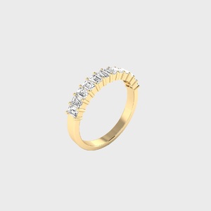 0.85CTW Emerald Cut Prong Set Half-Eternity <b>Ring</b> - Product Image 4