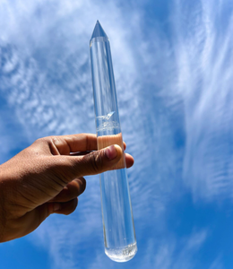 แท่งควอตซ์ใส 32 เหลี่ยม แท่งคริสตัลหายาก แท่งคริสตัลเจียระไน แท่งคริสตัลพลังงานสูง แท่งคริสตัลแกะสลักและขัดเงา แท่งคริสตัลบำบัด - Product Image 1