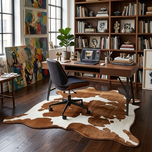 Tapis en laine de luxe en forme de vache, fait main, imprimé animal, tufté, pour la décoration de chambre - Product Image 6