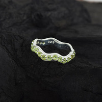Cincin Batu Permata Peridot Alami Persegi Perak Sterling 925 Murni, Belanja Sekarang Dengan Harga Pabrik Dari Supplier Fine Rings