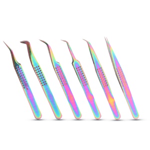 Handcrafted Classic & Volume Eyelash Tweezers are the Best in Plucking Applying for <b>Individual</b> <b>Lashes</b> Dot Design Tweezers - Product Image 3