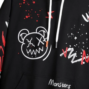 Sweat-shirt à capuche surdimensionné personnalisé avec imprimé graffiti, streetwear, sweat-shirt à capuche en polaire graphique pour hommes et femmes - Product Image 3