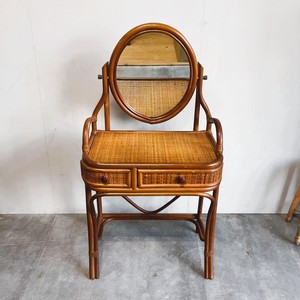 Vintage Style Natural Rattan Wooden Dressing Table New Design with Mirror Cheap Price in Bulk Made in Vietnam to Export - Product Image 3