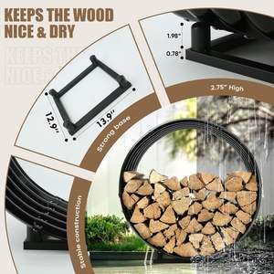 Corrugated Galvanized Steel Campfire Heavy Duty Indoor/Outdoor <b>Firewood</b> <b>Racks</b> Steel <b>Firewood</b> Storage Log <b>Rack</b> Holder OEM planter - Product Image 5