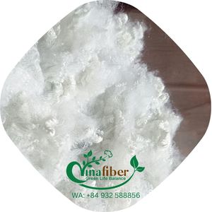 Matelas de haute qualité en fibres courtes de polyester recyclé blanc 6D SD, matière première certifiée GRS, non tissé, filé à la machine - Product Image 3
