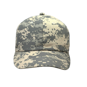 Casquette de baseball unisexe camouflage numérique 6 panneaux ajustable pour l'extérieur, chapeau décontracté en toile 100 % polyester - Product Image 3
