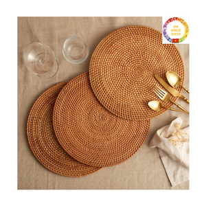 Natural Rattan Placemat for Minimalist Home | Stylish <b>Table</b> Accessory | Bulk Export - Product Image 1