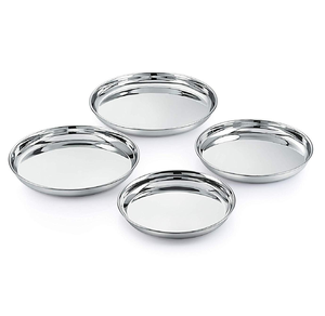 Modernos Platos Base Redondos de Acero Inoxidable Plateado Pulido para Uso en Bodas y Fiestas - Product Image 2