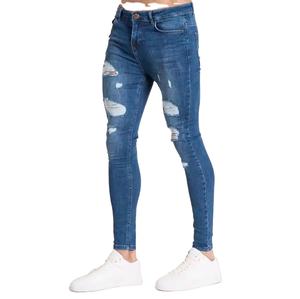 กางเกงยีนส์ผู้ชายแบบสั่งทำ OEM ลวดลาย 3 มิติ สีเข้ม ทรงลำลอง เอวยางยืด เหมาะสำหรับสตรีทแวร์และชุดทำงาน - Product Image 5