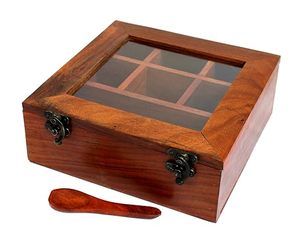 Six Blends Eco-Friendly American Style Multifunction Spice Box Set with Sheesham Wood Containers & Spoon <b>for</b> <b>Kitchen</b> Masala - Product Image 5