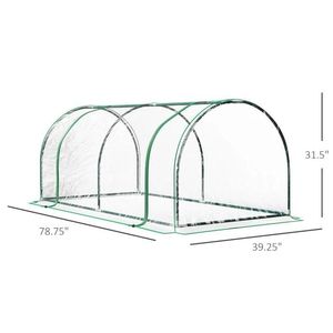 Serre de jardin portable d'extérieur 7 L x 3 L x 2,5 H avec 4 couvertures en PVC zippées, serre tunnel avec 4 portes zippées - Product Image 3